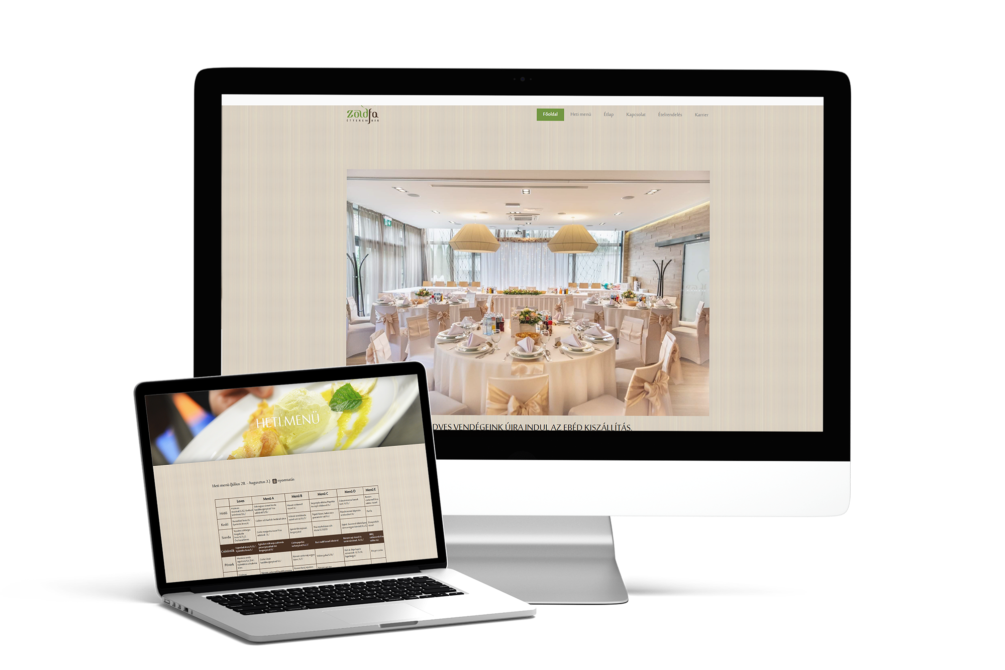 Ételrendelő rendszer Zöldfa Étterem